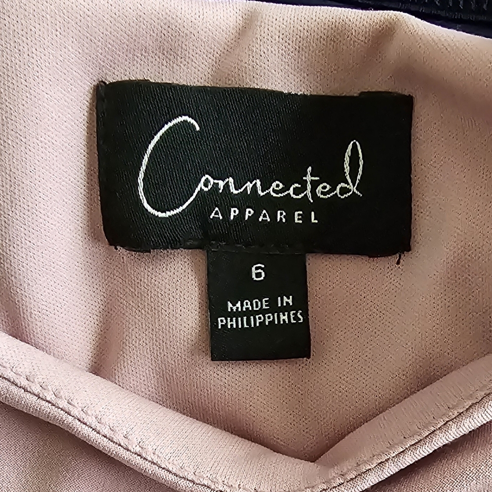 NWT Navy Pink Ruched Waist Dress - Picture 2 of 7